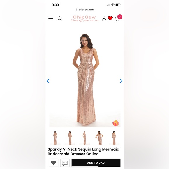 Rose Gold Chicsew Bridesmaid Dress - Picture 1 of 9